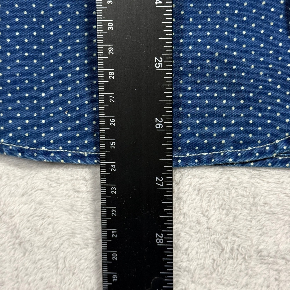 Double RL Indigo Cloth Shirt Mens XS Blue Polka Dot Workwear Button Down RRL - Picture 7 of 11